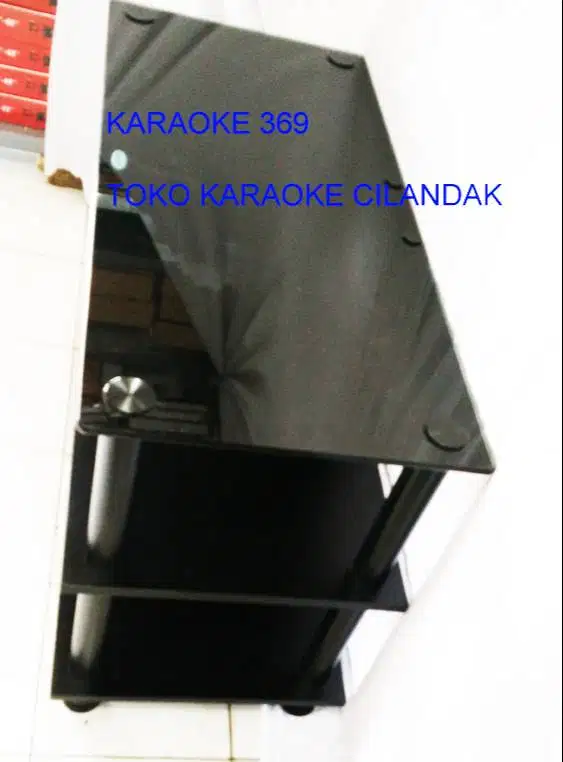 rak / meja kaca audio 120cm