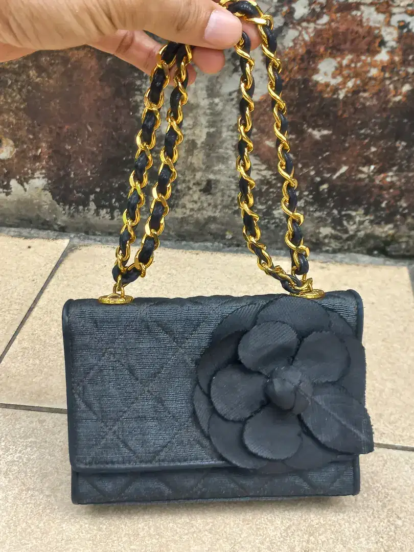 Chanel Mini Denim Flower handbag second original