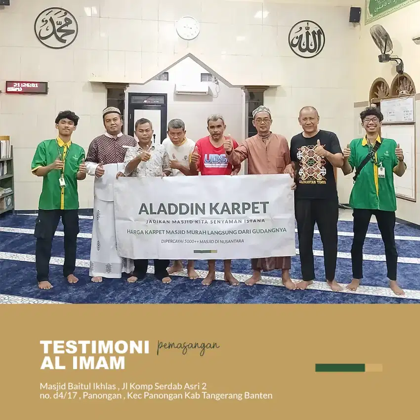 Sambut ramadhan dengan karpet masjid berkualitas dari Aladdin