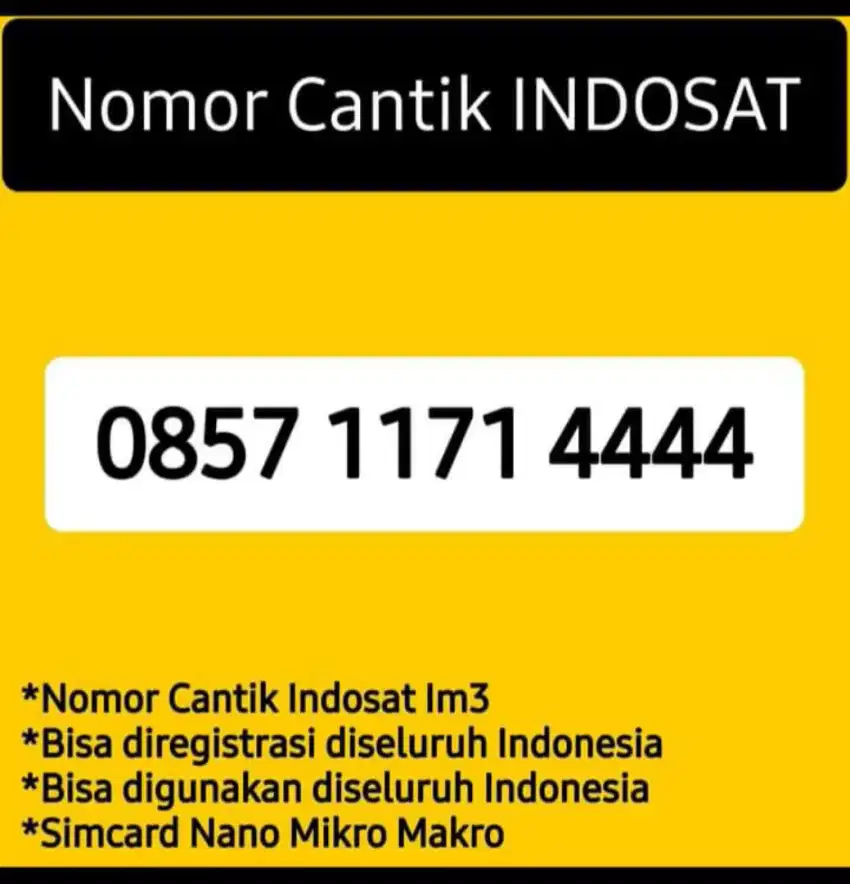 Nomor Cantik Indosat 4444