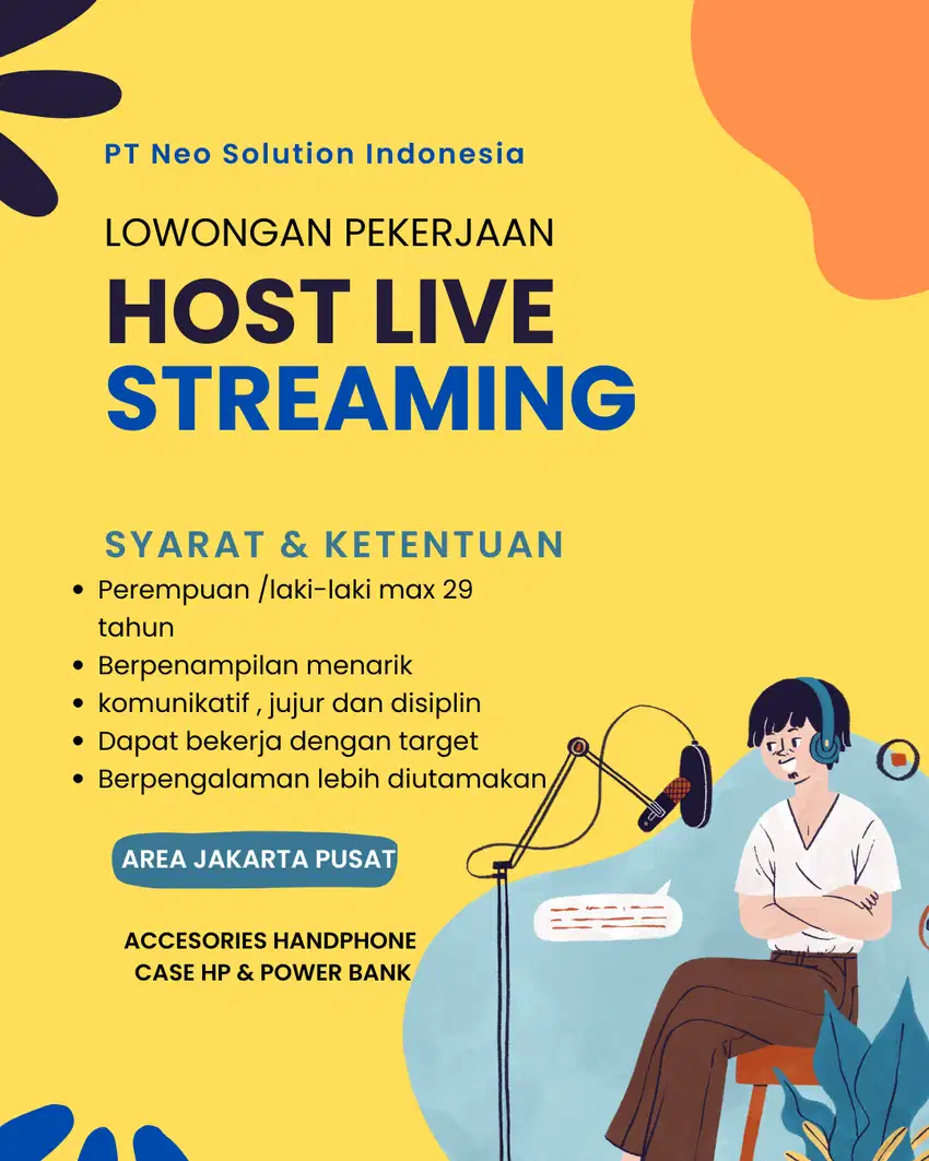 URGENT !! LOWONGAN HOST LIVE ACCESORIES HP