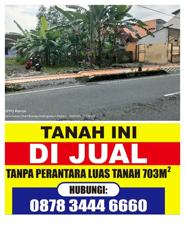 Dijual tanah pekarangan di timur candi Prambanan