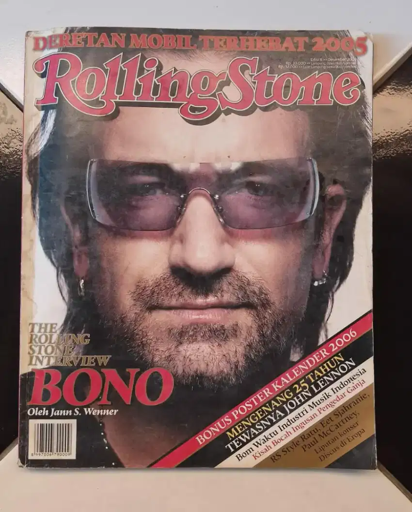 MAJALAH ROLLING STONE EDISI KE 8 BULAN DESEMBER 2005 COVER DEPAN BONO