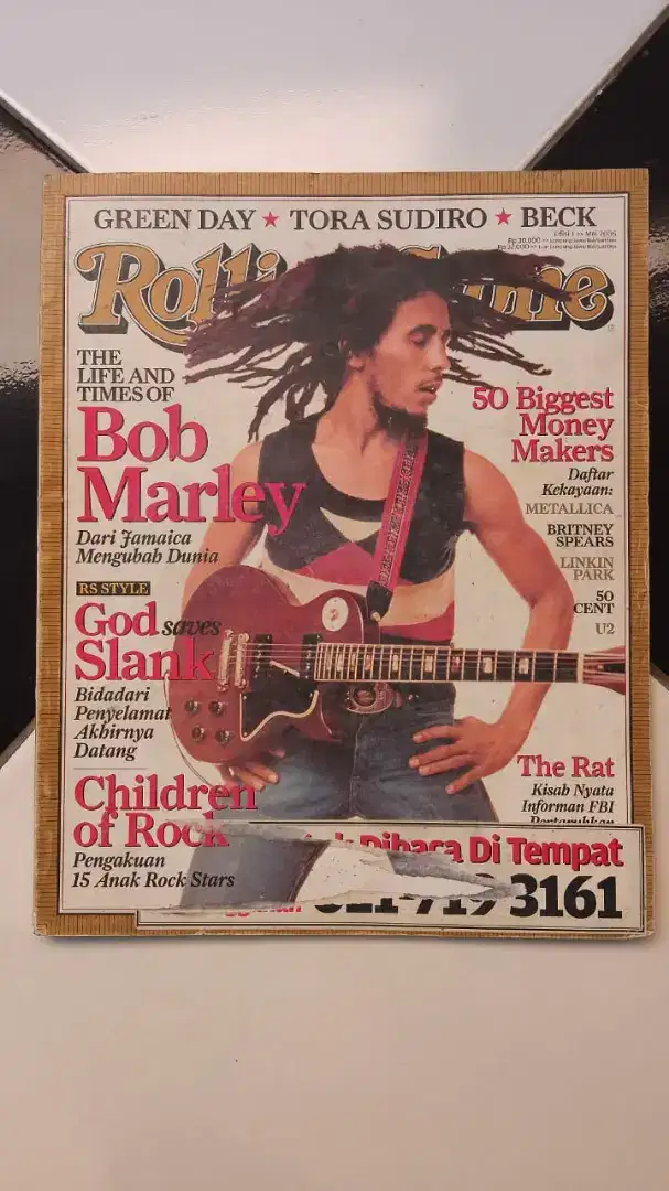 MAJALAH ROLLING STONE EDISI KE 1 BULAN MEI 2005 COVER DEPAN BOB MARLEY