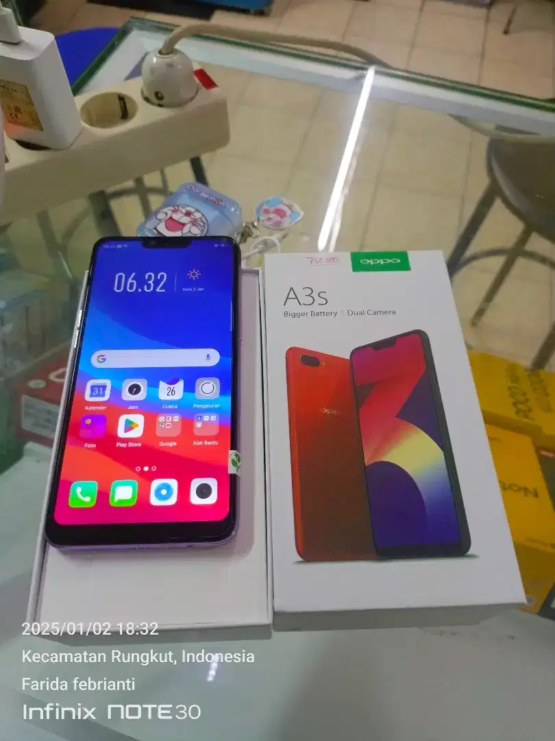 Oppo A3s bekas fullset normal bisa TT