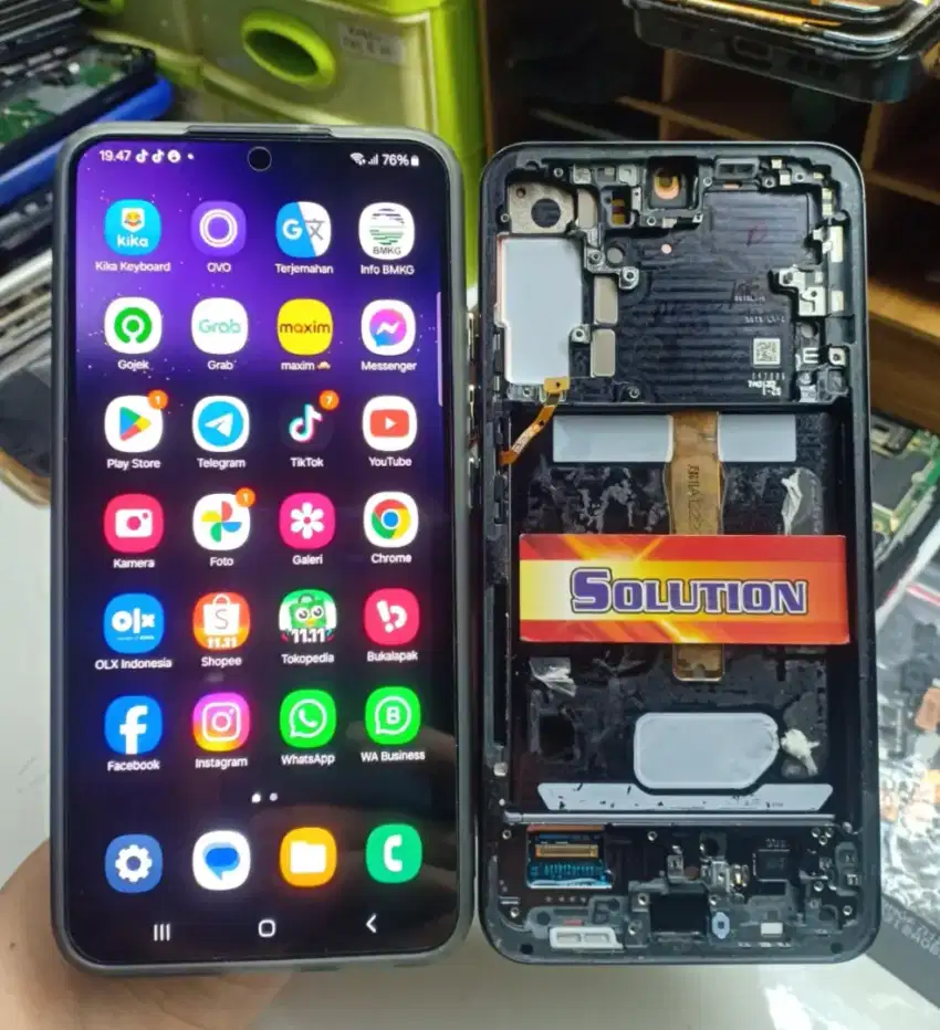 LCD TOUCHSCREEN SAMSUNG S21 PLUS ORI OLED + PASANG (PO)