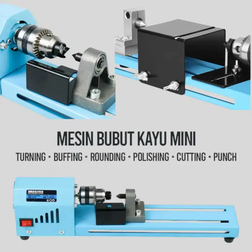 DRUN Mesin Bubut Kayu Mini Lathe Beads Woodworking 150W