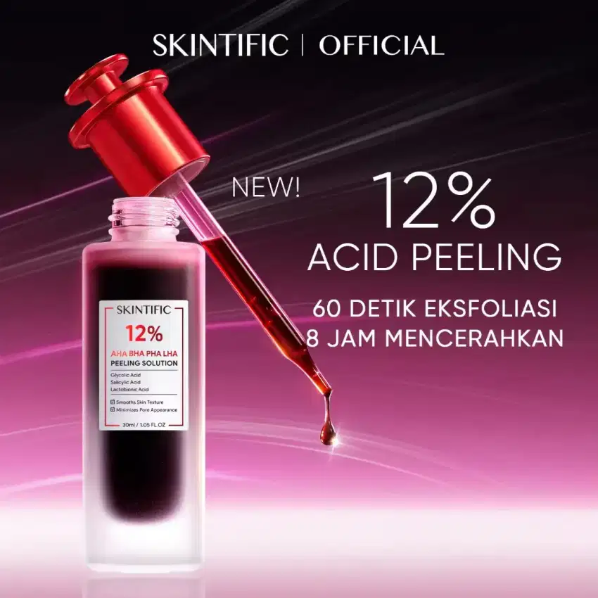 SKINCARE SERUM SKINTIFIC 12% AHA BHA PHA LHA PEELING SOLUTION