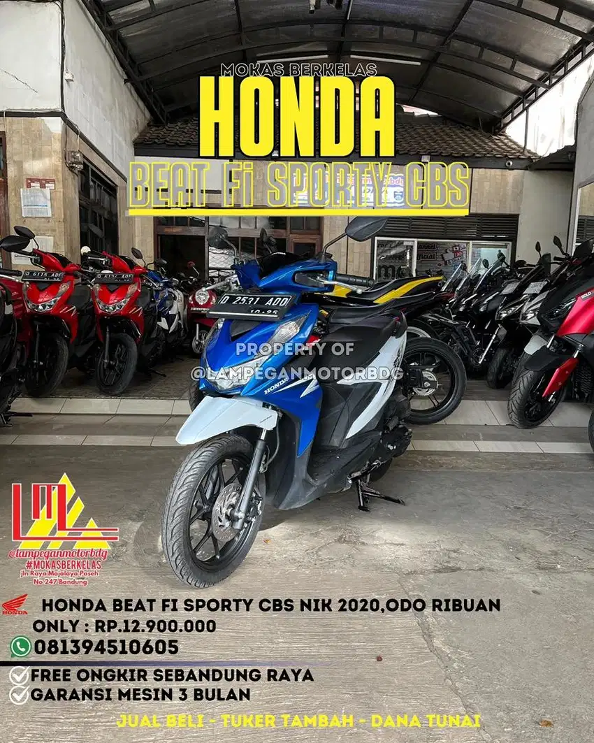 HONDA BEAT FI SPORTY CBS 2020 biru putih