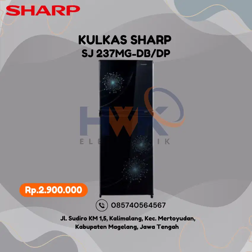 Kulkas Sharp SJ-237MG-DP DB | Lemari es 2 pintu SJ237MG SJ237MGDP 205L