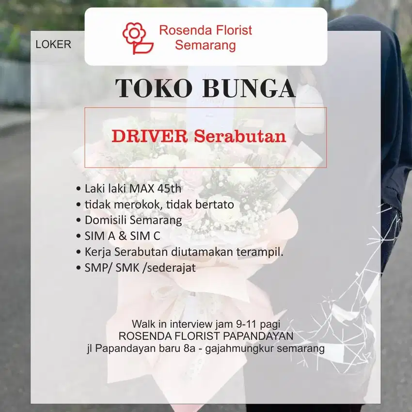 Driver serabutan toko bunga