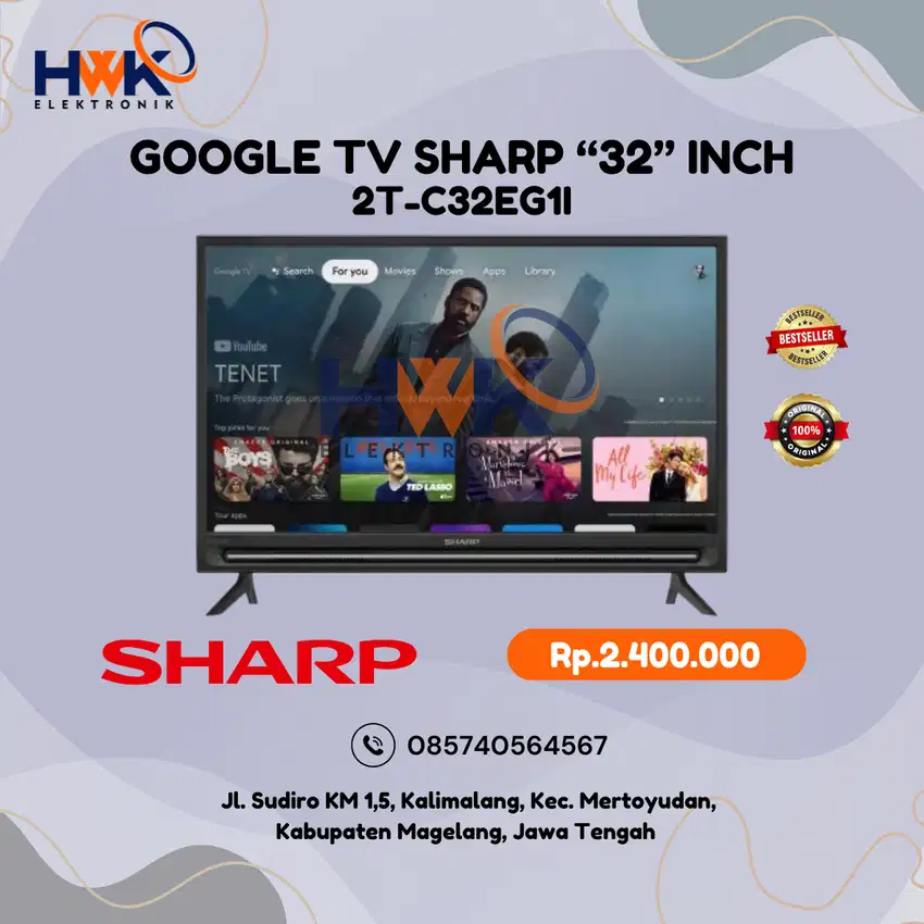 Sharp 32 Inch Google LED TV HD 2TC32EG1I