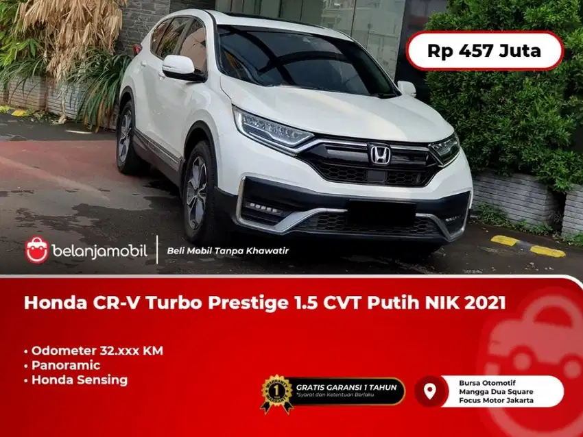 LOW KM !! HONDA CRV TURBO PRESTIGE SUNROOF 2021 / 2022 PUTIH