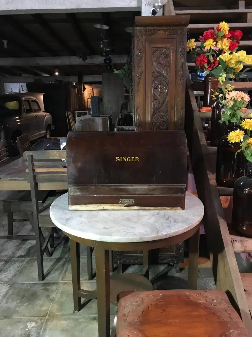 Mesin Jahit Singer Engkol Antik/Mesin Jahit Putar Manual Vintage