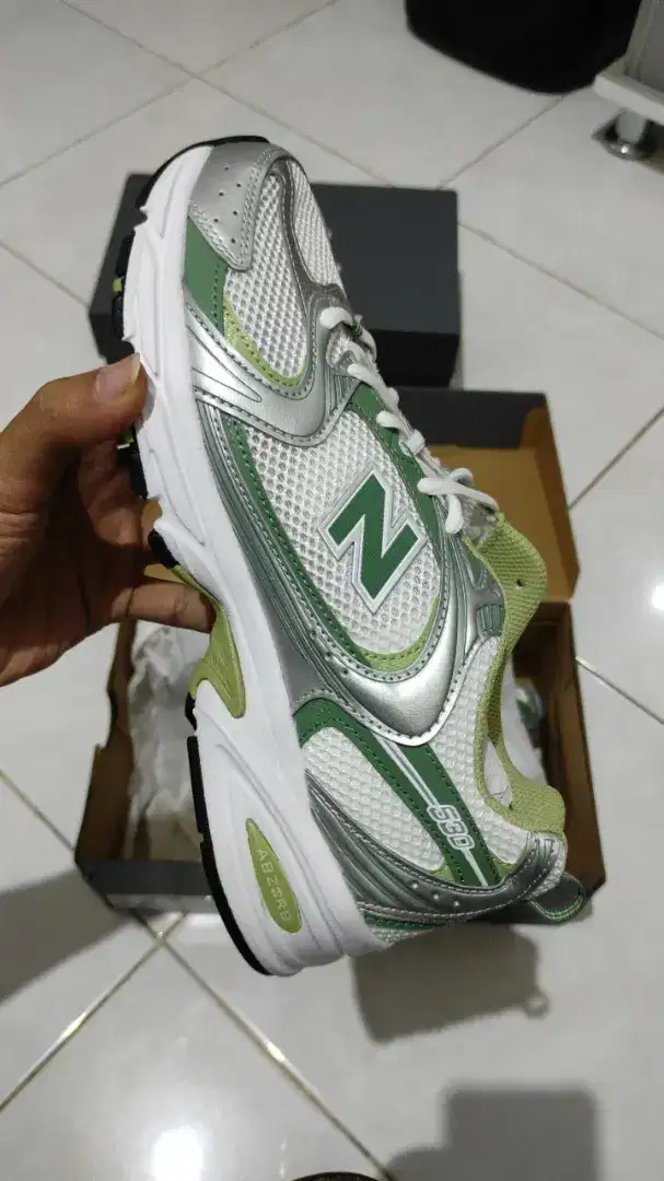 NEW BALANCE 530 SILVER/GREEN UNISEX SNEAKERS SHOES SEPATU ORIGINAL100%