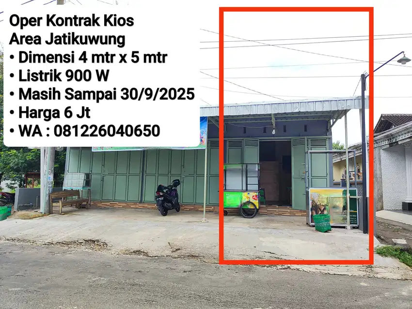 Oper Kontrak Kios Area Jatikuwung Gondangrejo, Dekat Ndalem Kopi