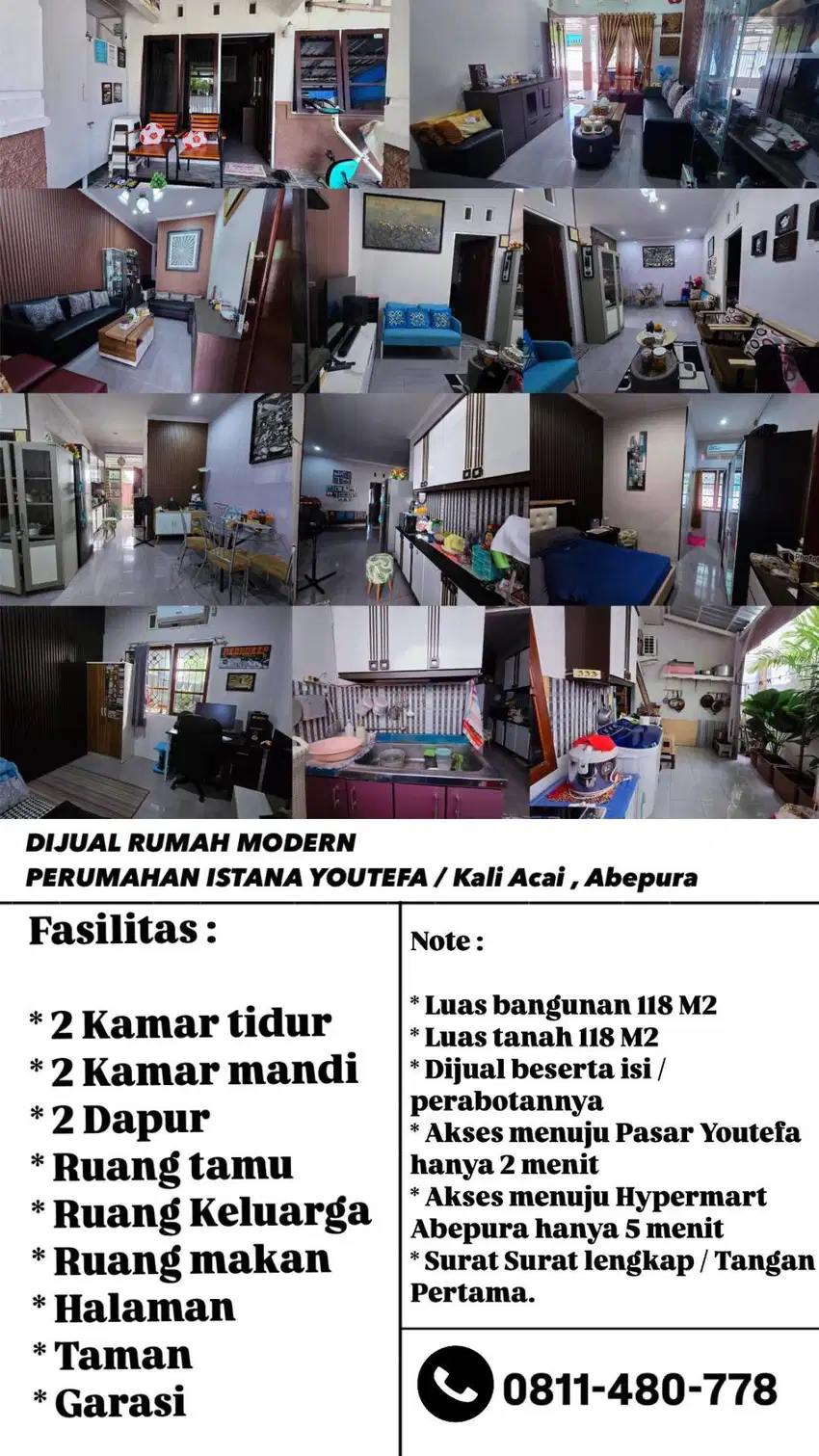 Dijual Rumah Modern  Perumahan Istana Youtefa / Kali Acai , Abepura