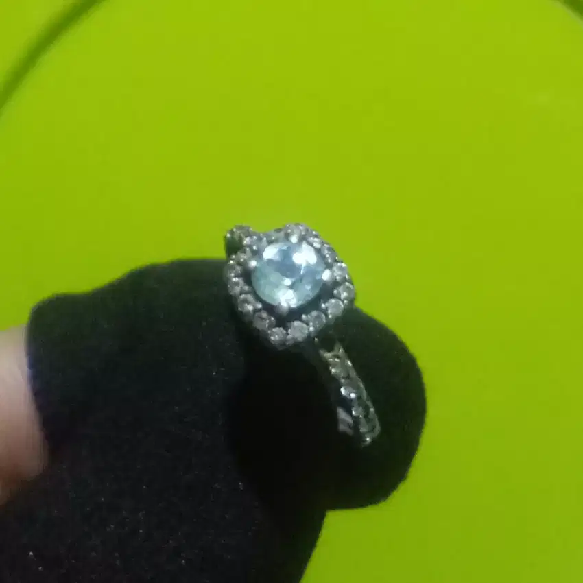 Blue Topaz Ring Perak Size 6 Mungil mewah