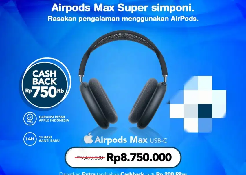 Kredit airpod max usb c bunga mulai 0%