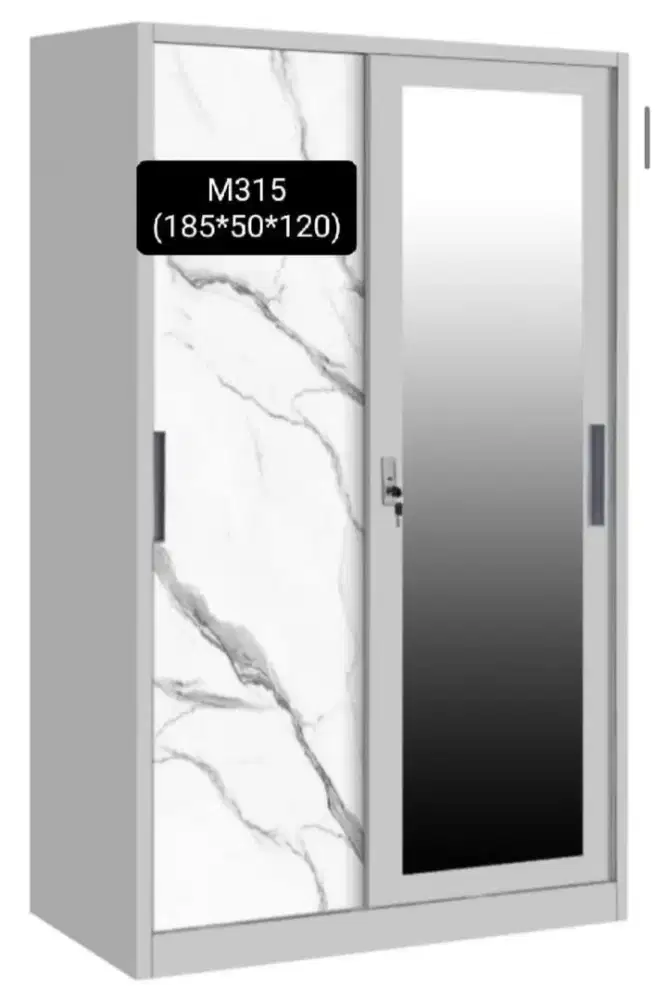 Lemari pakaian sliding 2 pintu BARU