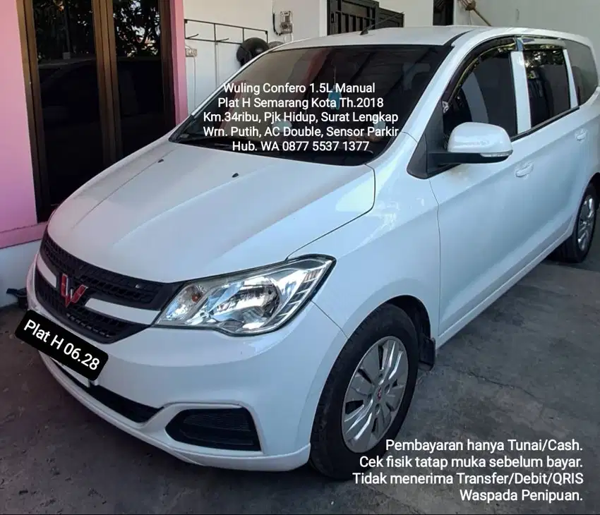 Wuling Confero 1.5L MT 2018 Putih Istimewa Plat H Km. 34Rb