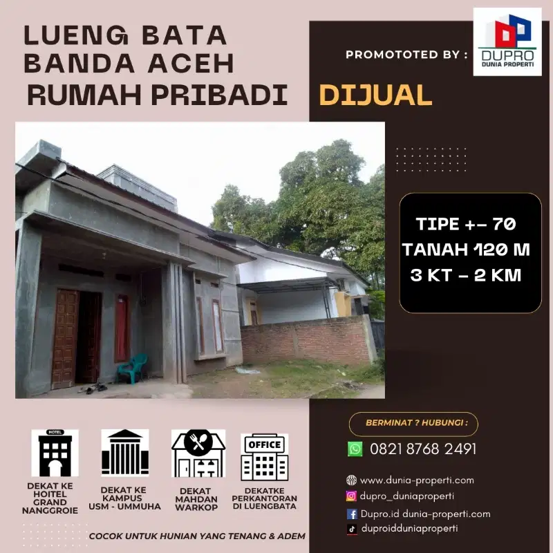 Lueng Bata - Rumah Tipe 70 Harga Murah 3 KT 2 KM Banda Aceh