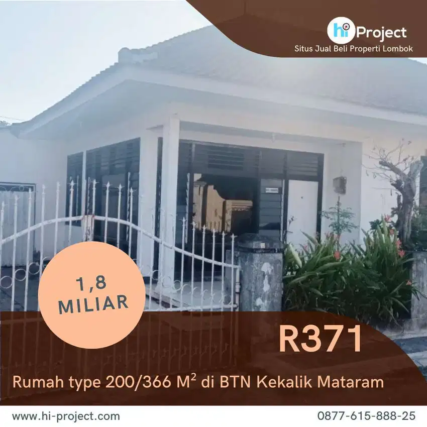 Rumah Lombok type 200/366 M² di BTN Kekalik Mataram R371