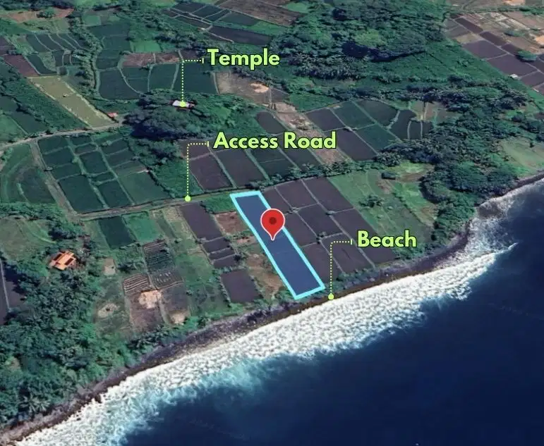 1200 sqm of beachfront land nearby Jarsi Surf Point of Karangasem,Bali