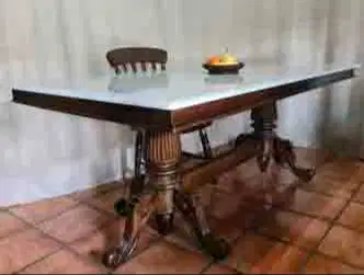Meja makan marmer persegi panjang 100x200cm Rafles