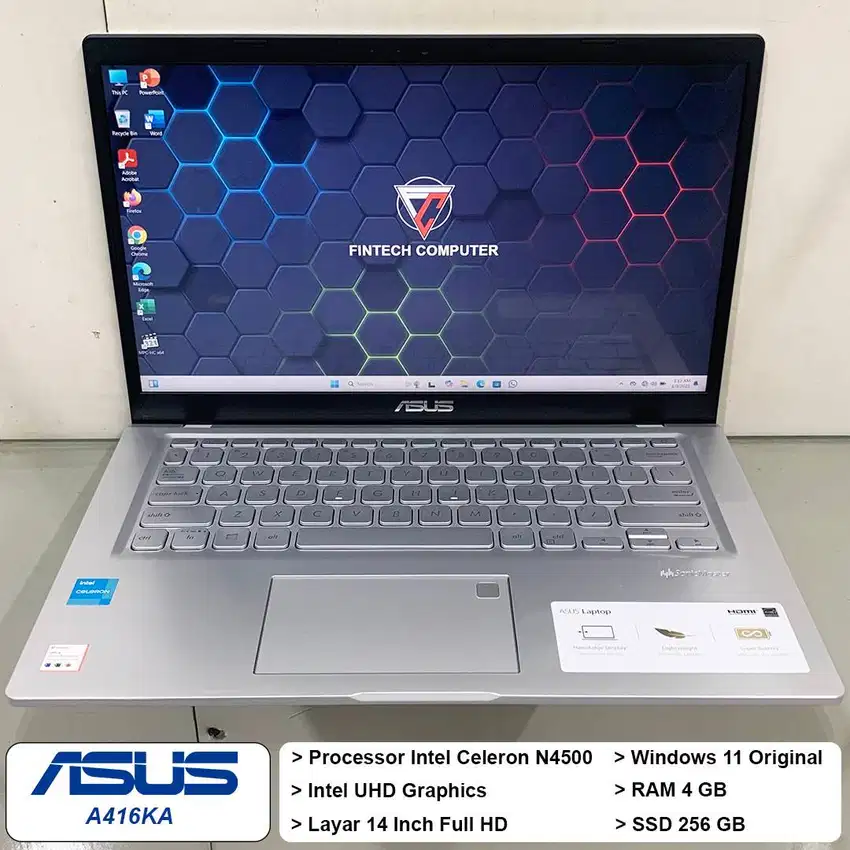 Laptop Asus A416KA Celeron N4500 Muluss Seperti Baru