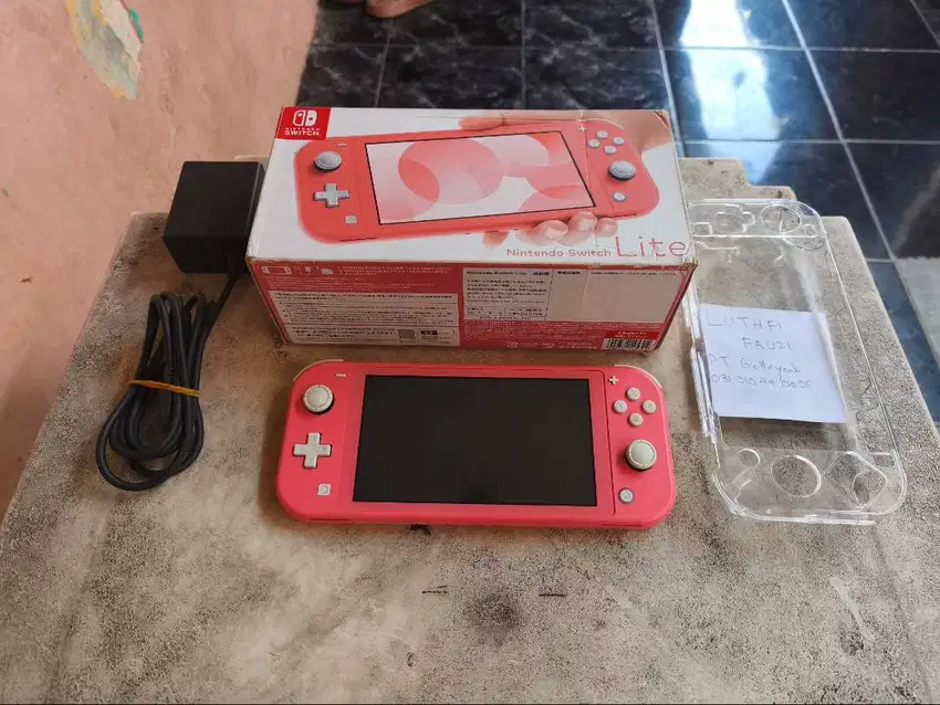 Nintendo Switch Lite Coral Pink Fullset 12