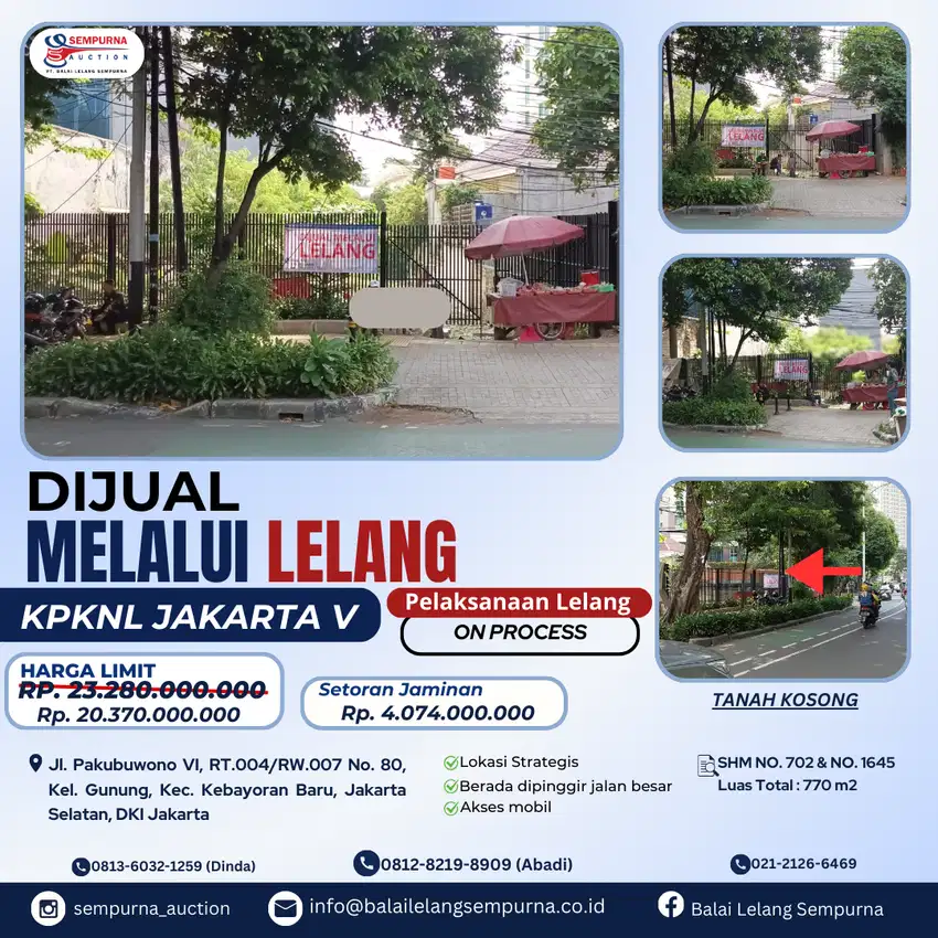 Di Jual Melalui Lelang Tanah Kosong Di Jakarta Selatan