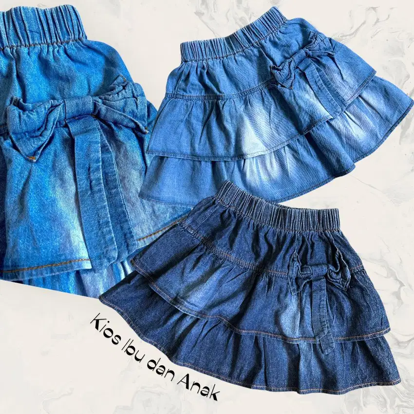 Rok Pita Jeans Tebal Halus