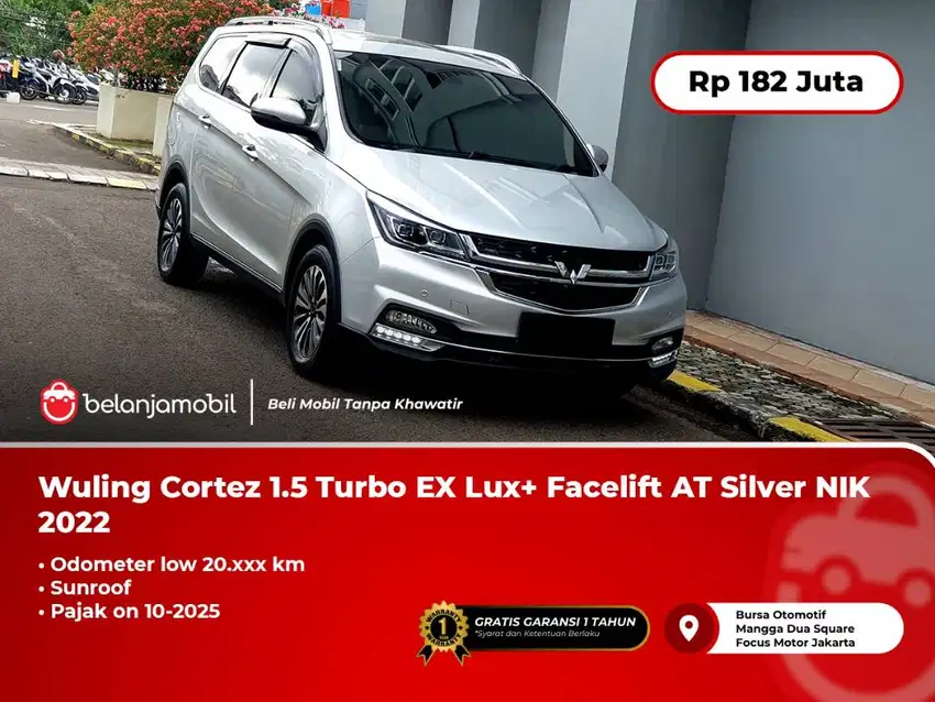 [LOW KM] Wuling Cortez 1.5 Turbo EX Lux+ Sunroof AT Silver 2022/2023