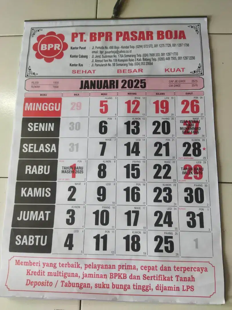 Jual Kalender Baru 2025 Aneka Jenis Dan Gambar Mulai 5 Ribu An