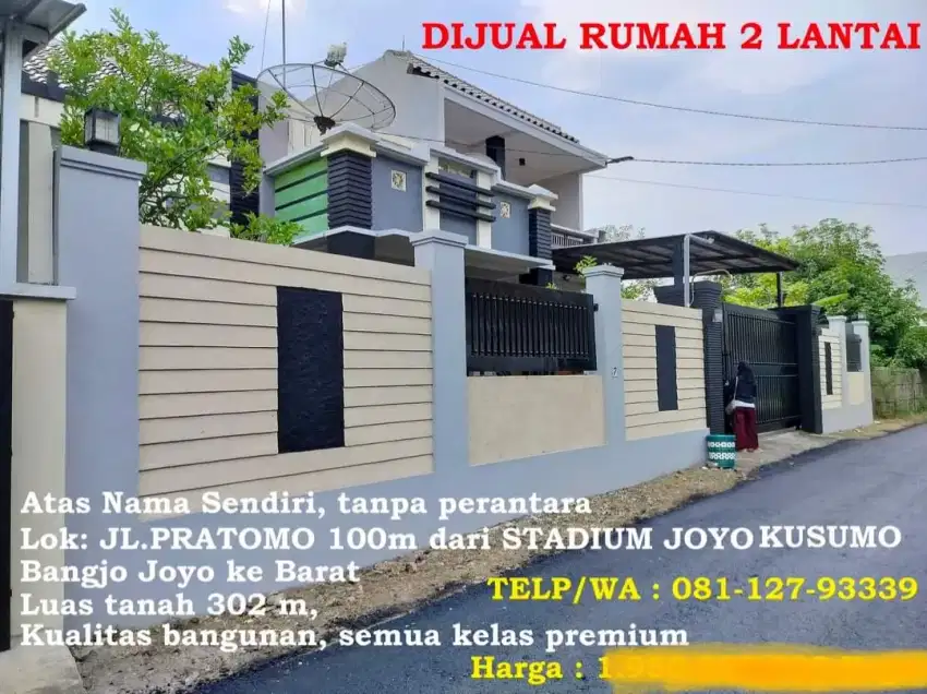 Jual Rumah Strategis, dekat Stadiun Joyo Kusumo, RS Mitra, Pasar Puri