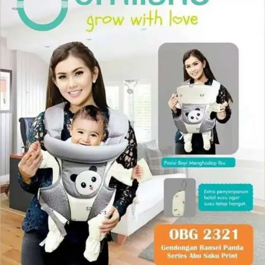 Omiland gendongan ransel depan (panda series OBG2321)