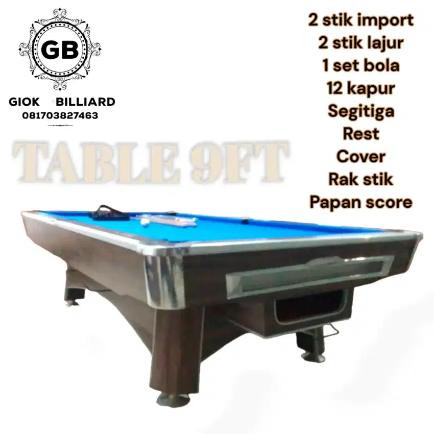 MEJA BILLIARD 7FT, 8FT, 9FT