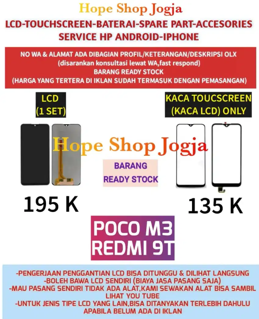 Service HP/Baterai-Touchscreen-LCD Xiaomi Redmi 9T-Poco M3