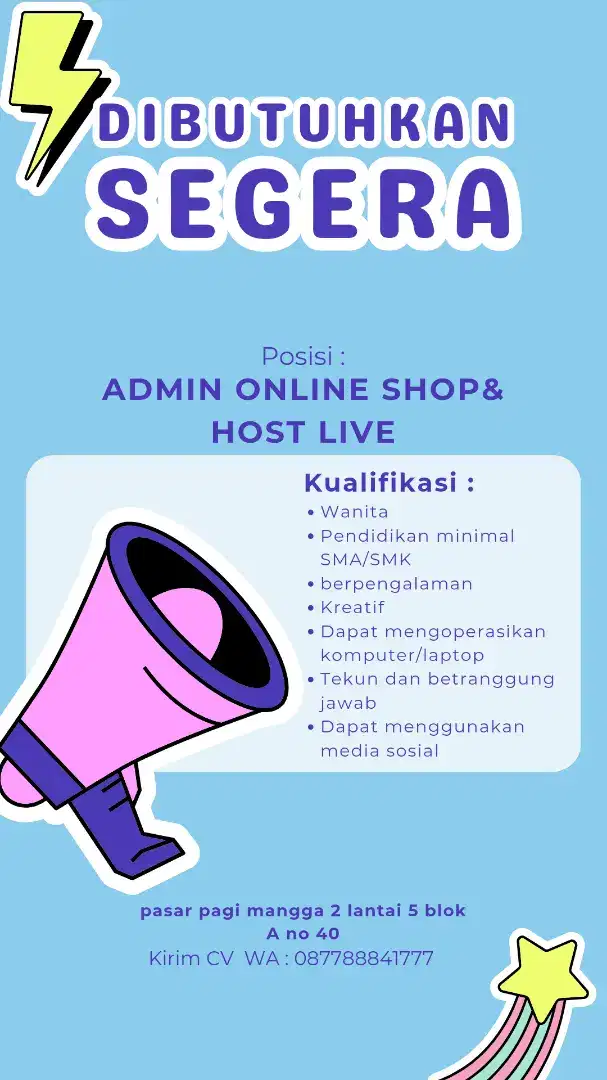 ADMIN ONLINE SHOP & HOST LIVE