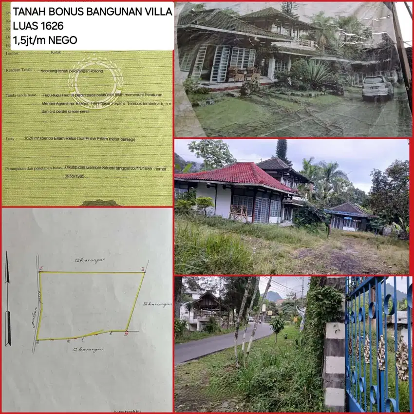 Pekarangan bonus villa dekat kawasan wisata kaliurang