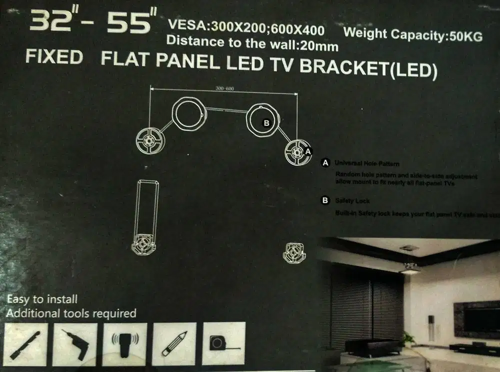 BRACKET TV SELING  BRACKET TV PAKAI KAWAT SELING  VESA 300X200 -600X40
