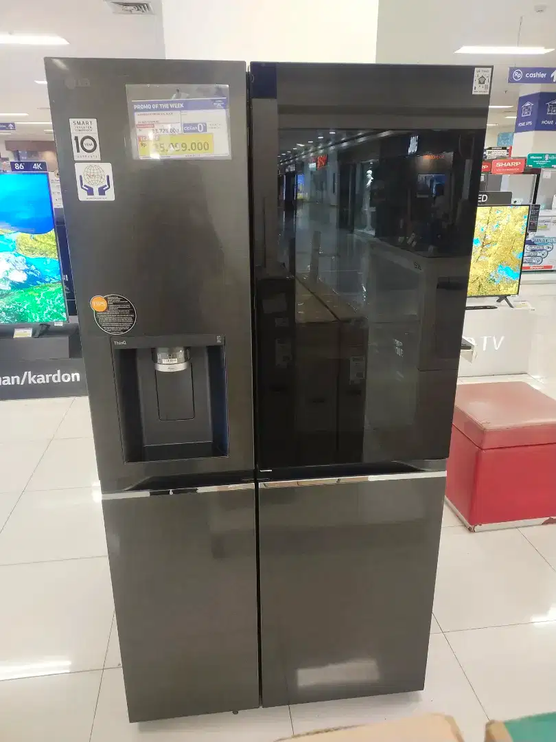 LG REFRIGERATOR SIDE BY SIDE 674L 0% DP BEBAS 1-2 KALI CICILAN