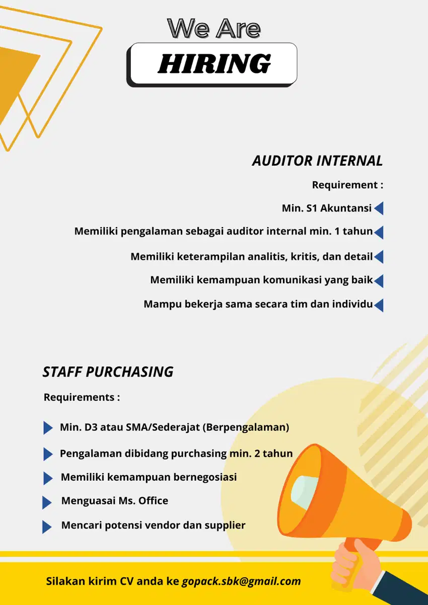 Auditor Internal dan Staff Purchasing