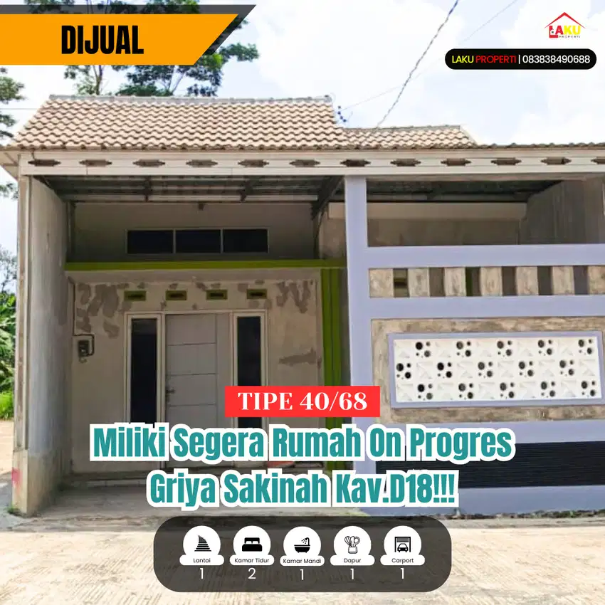 JUAL RUMAH BARU READY STOCK Perum Griya Sakinah Leyangan Kav. D18