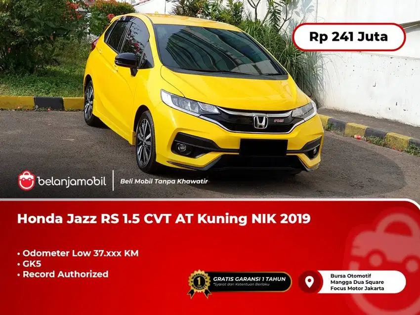 [ LOW KM 37RB ] Honda Jazz RS 1.5L GK5 CVT AT Kuning 2019/2020