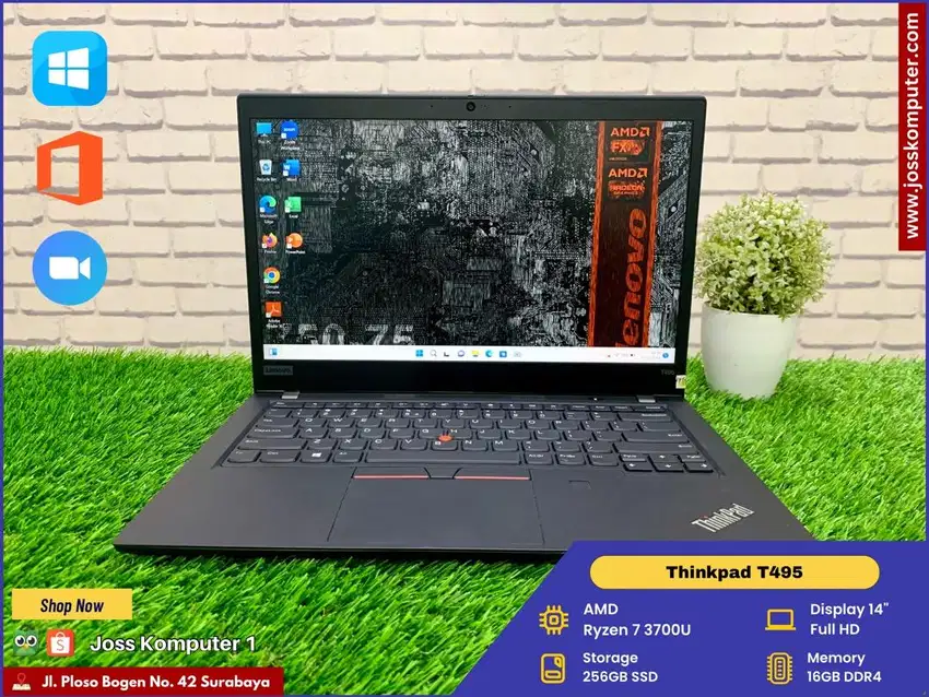 Laptop Lenovo Thinkpad T495 AMD Ryzen 7 3700U 16GB 256GB Radeon Vega