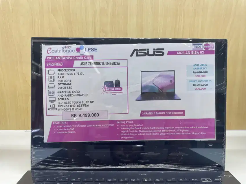 Laptop Asus Zenbook 14 8 256GB bunga mulai dari 0%