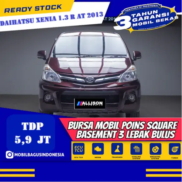 [Dp 5,9 Jt] Daihatsu Xenia 1.3 R MPV AT 2013 Maroon