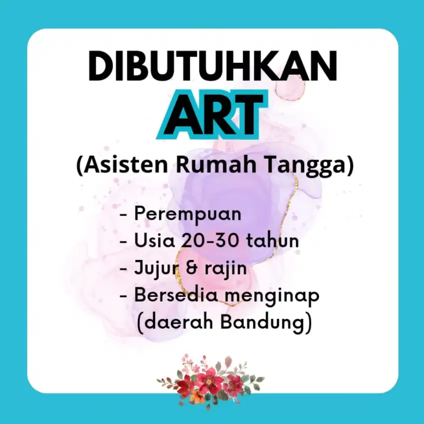 Dibutuhkan ART untuk daerah Bandung